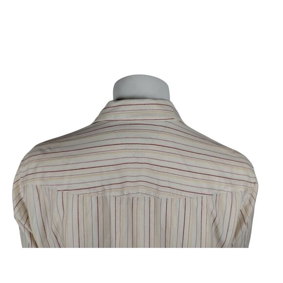 Tommy Jeans Mens XL Off White Beige Long Sleeve Button Down Pearl Snaps Western - Picture 7 of 14